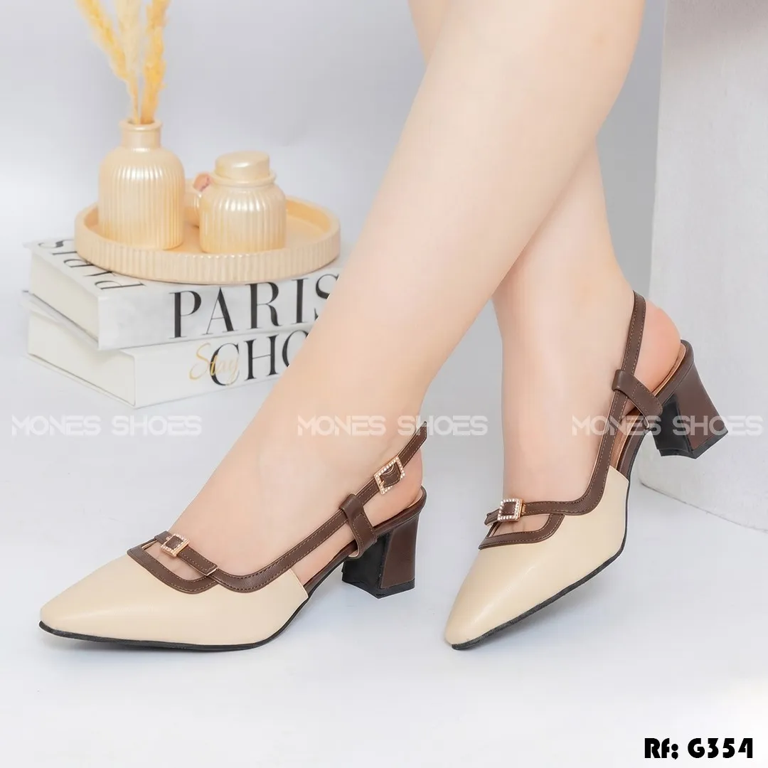 Escarpin talon carré