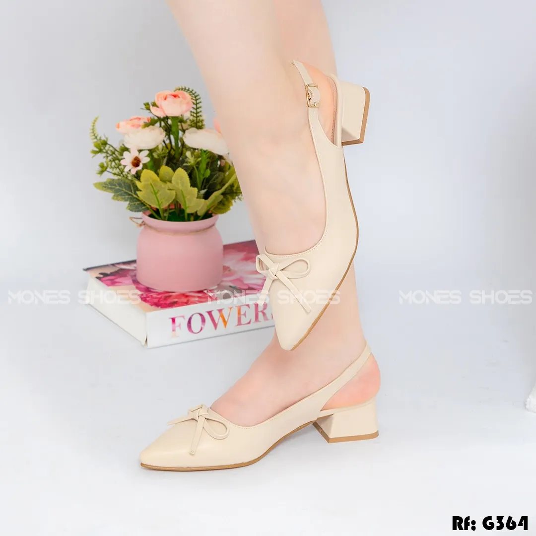 Escarpins Slingback à Petit Talon Carré
