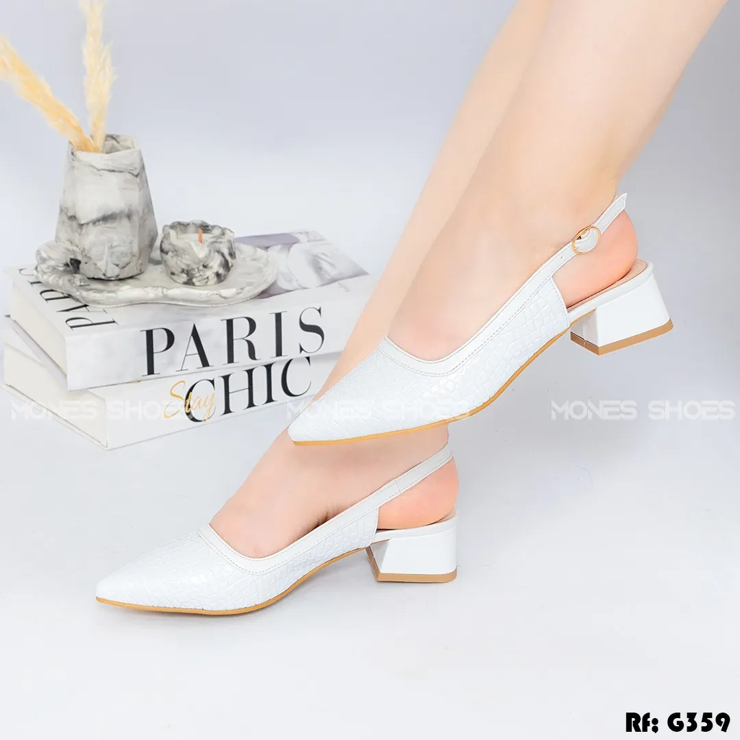 Escarpins Slingback à Demi Talon Motif Croco