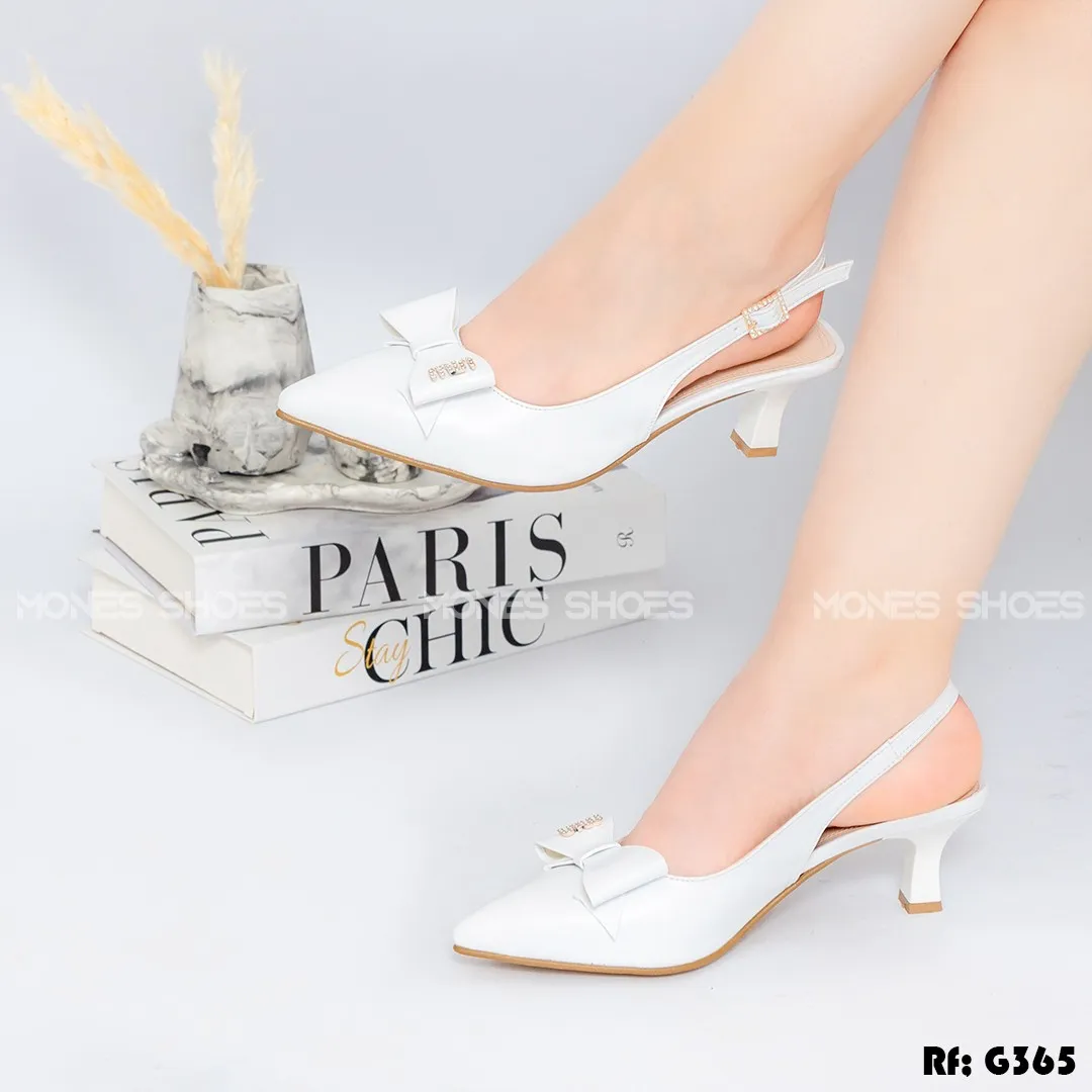Escarpins Slingback Vernis à Nœud Bijou
